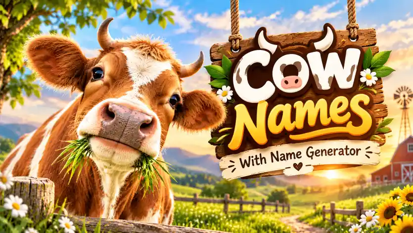 funny cute unique cow names with name generator